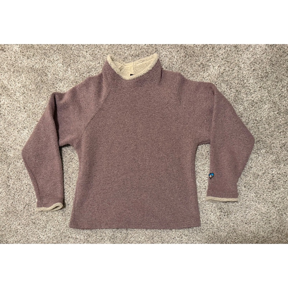 Kuhl Womens Fleece Pullover Mock Neck‎ Sherpa Trim Mauve Rose XS
